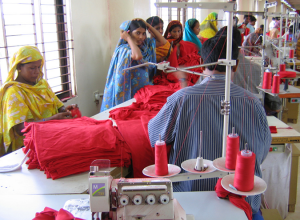 Inside a garments factory in Dhaka, Bangladesh © jankie