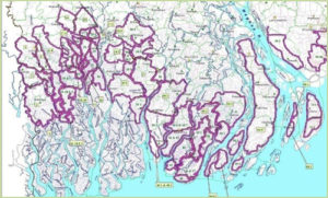 Map of polders in Coastal Bangladesh
