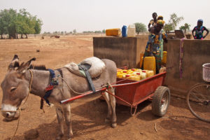 Women collecting water in Burkina Faso; Credit: Sarah Dickin/SEI