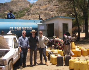 Rob Hope, Patrick Thomson and Johanna Koehler in Kitui, Kenya