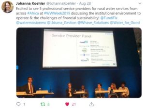 Tweet from Johanna Koehler on performance based finance