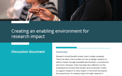 Creating an enabling environment for research impact