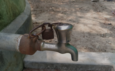 Locked tap on water supply in southwest Bangladesh
