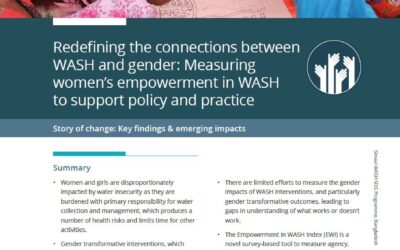 REACH Story of Change: Redefining the connections between WASH and gender – Measuring women’s empowerment in WASH to support policy and practice