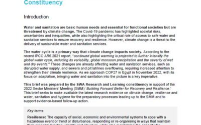 Climate change, water, sanitation and hygiene and resilience: a briefing paper from SWA Research and Learning Constituency