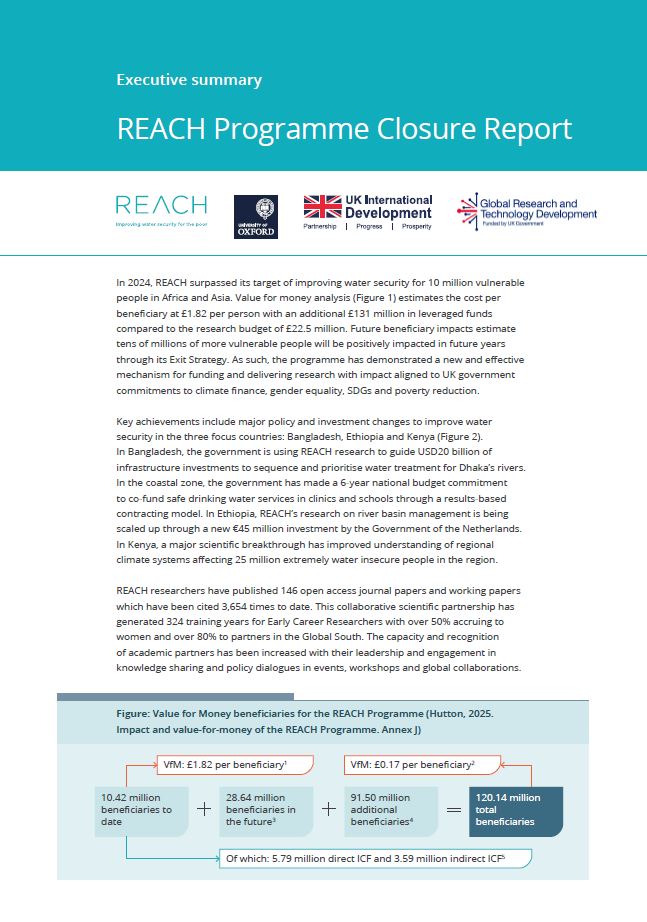 Cover of REACH Programme Completion Report Executive Summary